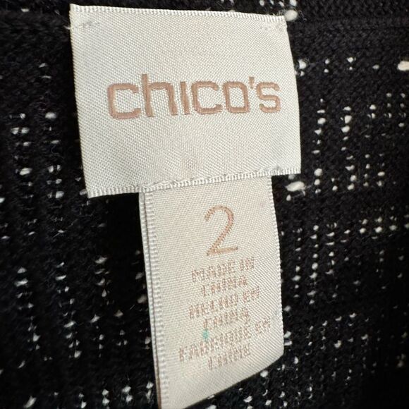 SALE! B/W Chico’s Knit Sleeveless Open Vest Size 2 (12) EUC - Picture 5 of 5